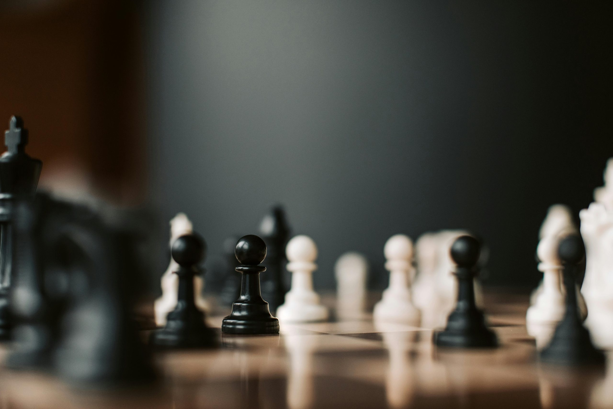 A chess board with pieces